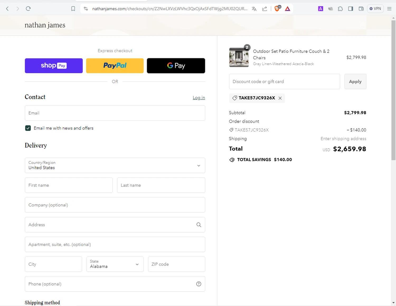 How to apply Nathan James coupon code